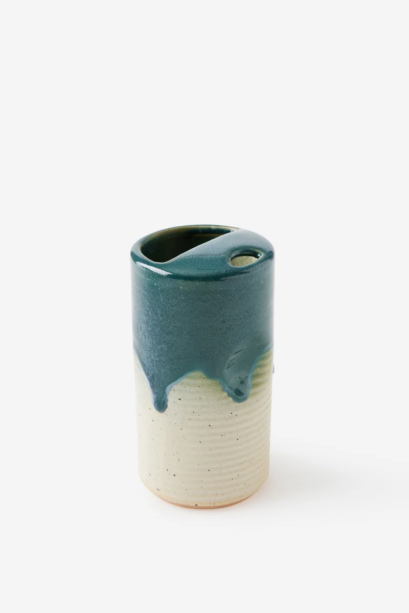 Typo Glazed Ceramic Travel Cup Tall